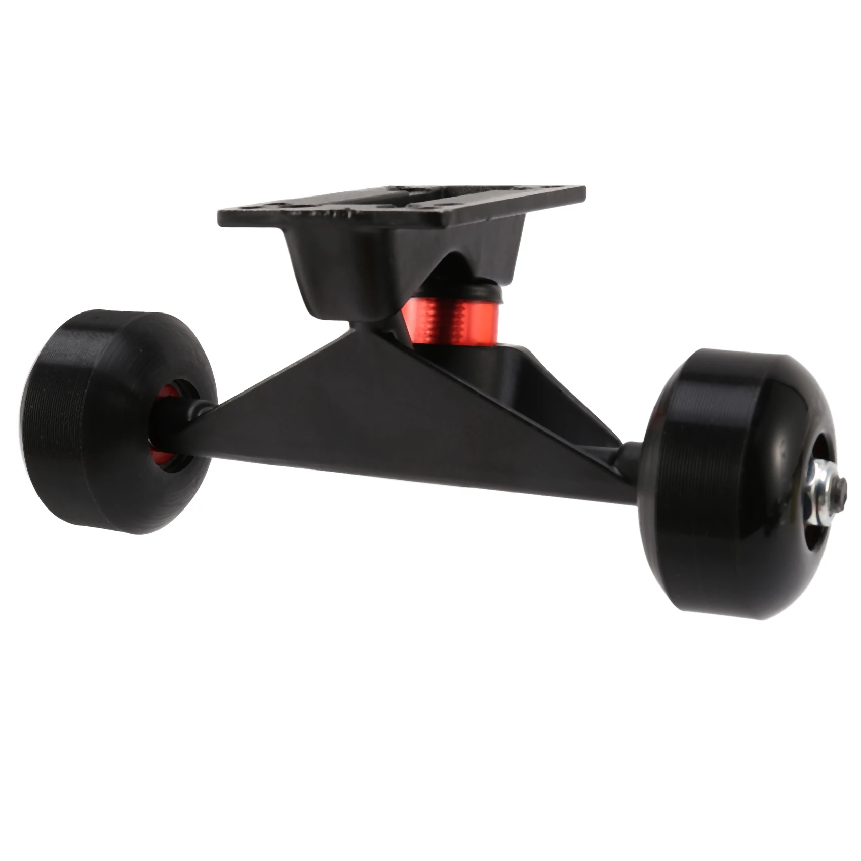 2 Sätze Skateboard Räder Aluminium legierung Skateboard LKW Gummi Allrad Longboard Teile Mini Cruiser, schwarz