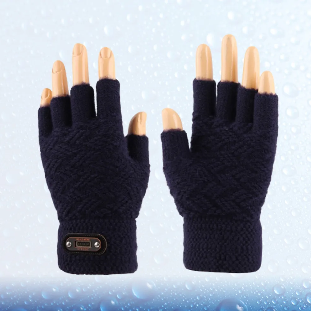 

1Pair Men's Winter Touch Screen Gloves Knitted Warm Windproof Running Gloves Outdoor Cold Weather Workout Protection