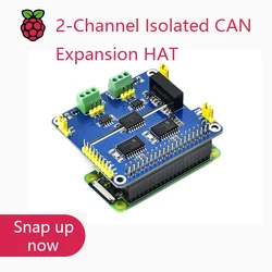 Waveshare 2-Channel Isolated CAN Expansion HAT for Raspberry Pi, Dual Chips Solution