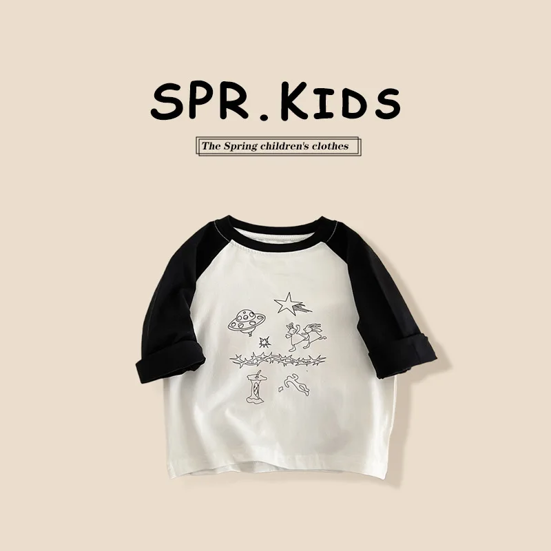 Jungen lang ärmel ige T-Shirt Basis neue Frühling und Herbst Kinder Herbst Kleidung Kinder Top Kinder passende Farb basis