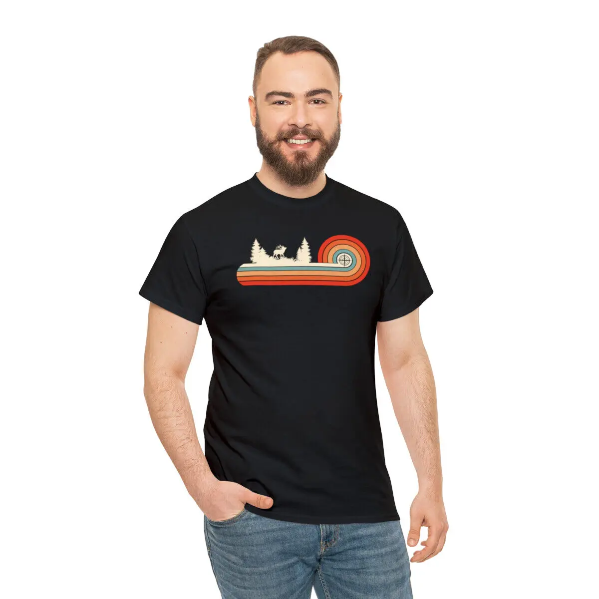 

Men's Women's Retro Buck T Shirt | Outdoors Hunting Nature Sport | S-5XL Tee
