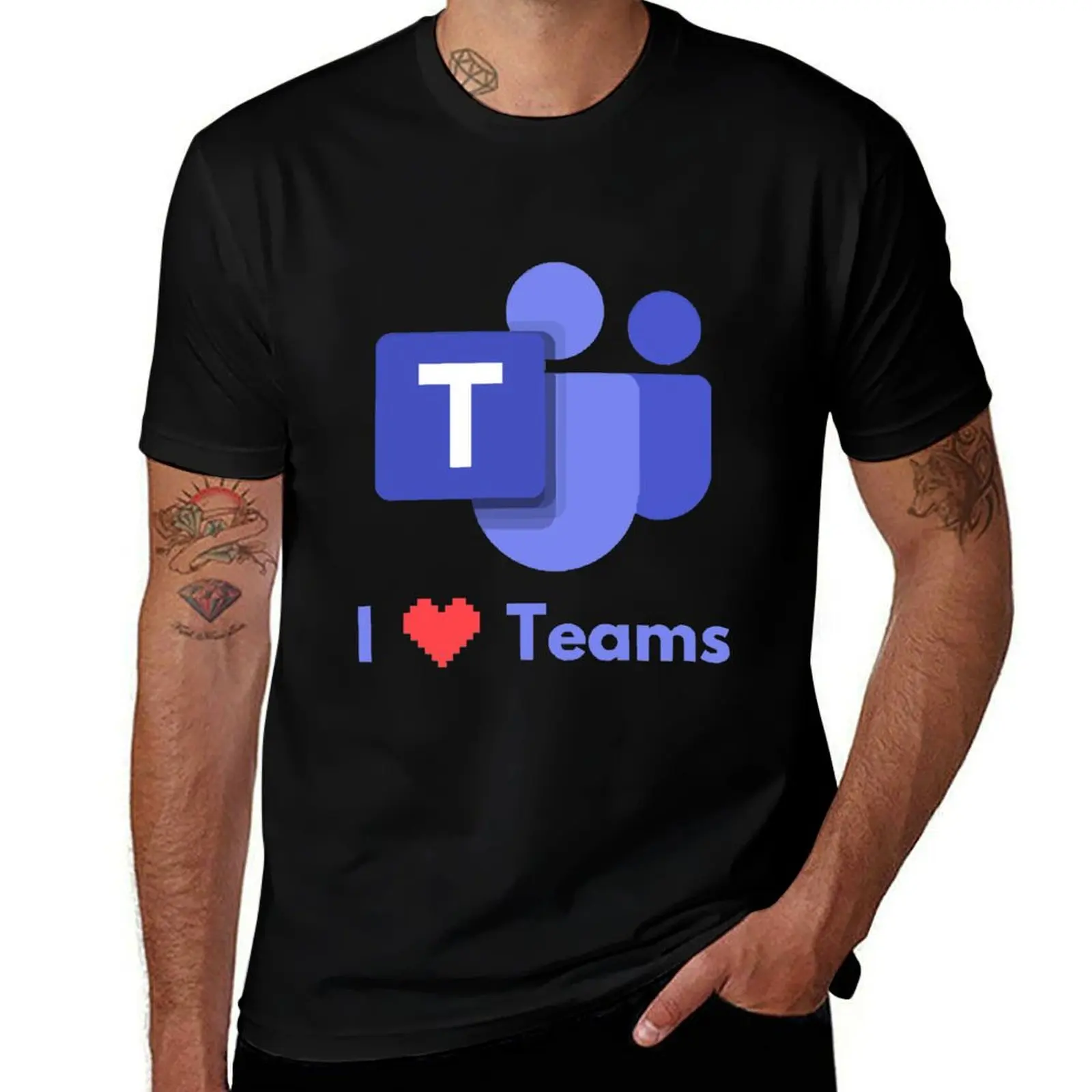 

I Love Teams - Microsoft Teams T-Shirt summer clothes cotton graphic tees designer t shirt men