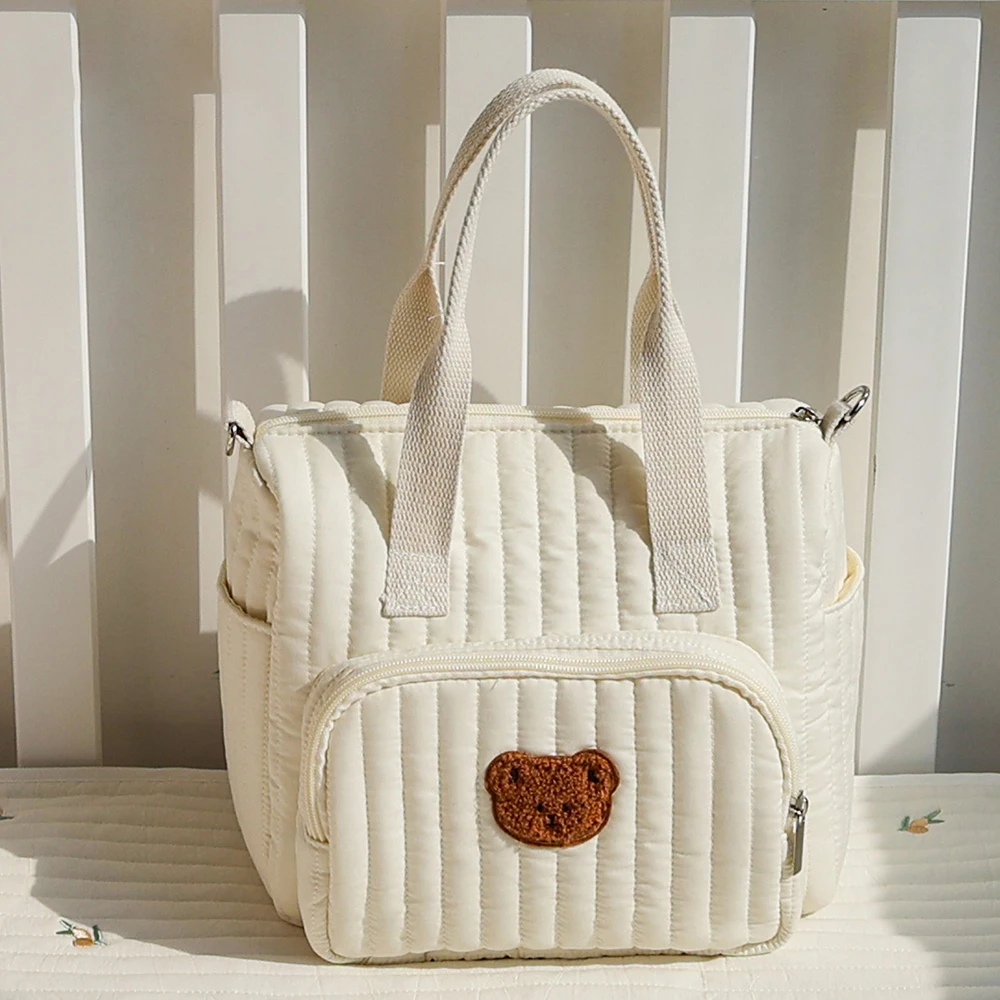 حقيبة أمي جديدة لمستلزمات الأطفال حقيبة يد كروس للزجاجات والحفاضات حقيبة تخزين ذات سعة كبيرة على الطراز الكوري