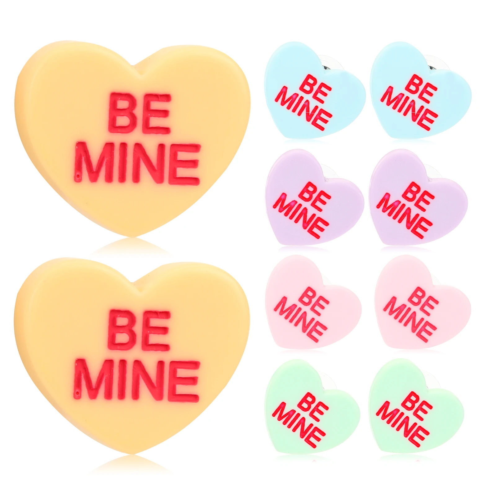 

English Letter Earrings Heart Shape Minimalist Studs Women Small Cute Jewelry For Valentine Wedding Summer Festival