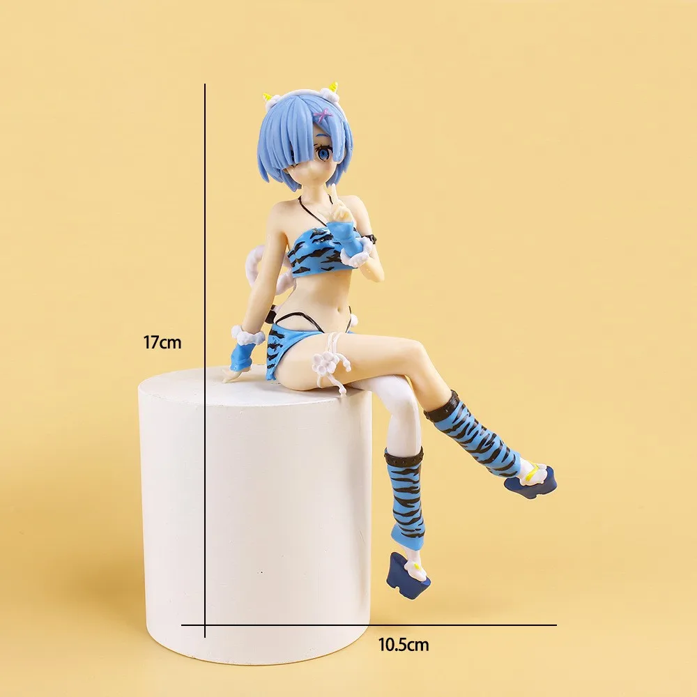 Neue Anime-Figur: Mädchen im Pyjama mit Leoparden-Bikini in Sitzposition, PVC-Action-Sammlermodell