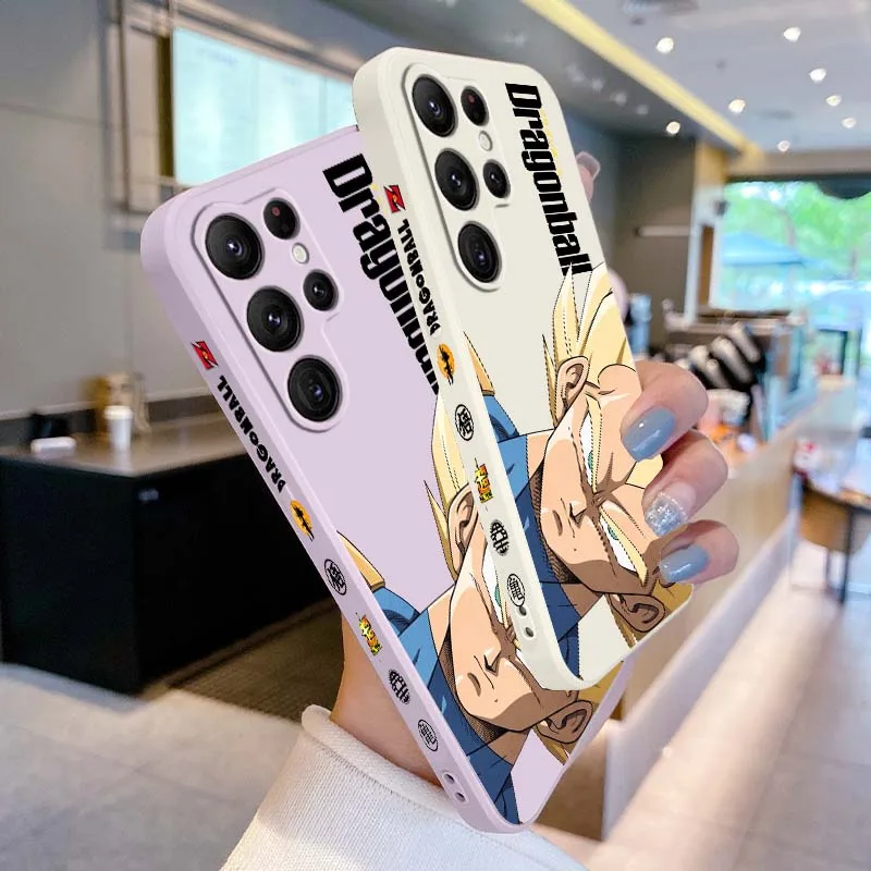 Dragon Ball Son Goku Cool Telefoon Case Voor Samsung Galaxy S25 S24 S23 S22 S21 S20 Ultra Plus FE 5G Vloeistof Links Touw Cover