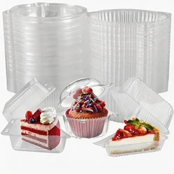 100Pcs Cake Slice Boxes Reusable Cupcake Slice Container with Lid Stackable Clear Square Single Dessert Box Triangular Sandwich