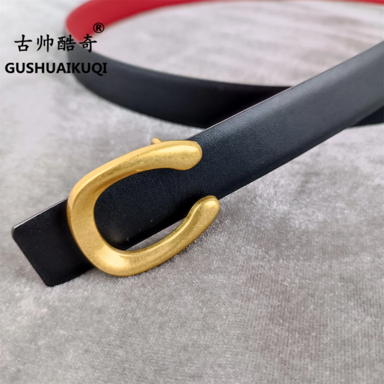 

2023 men's and women's general width 2.5cm, Gu Shuai's new design men's and women's belt, high-quality cowhide leather, double-s