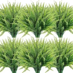 2Pcs Artificial Plants Summer Decoration, Fake Plants GreeneryArtificial Plants Boston Ferns, Outdoor UV Resistant Artificial Fl