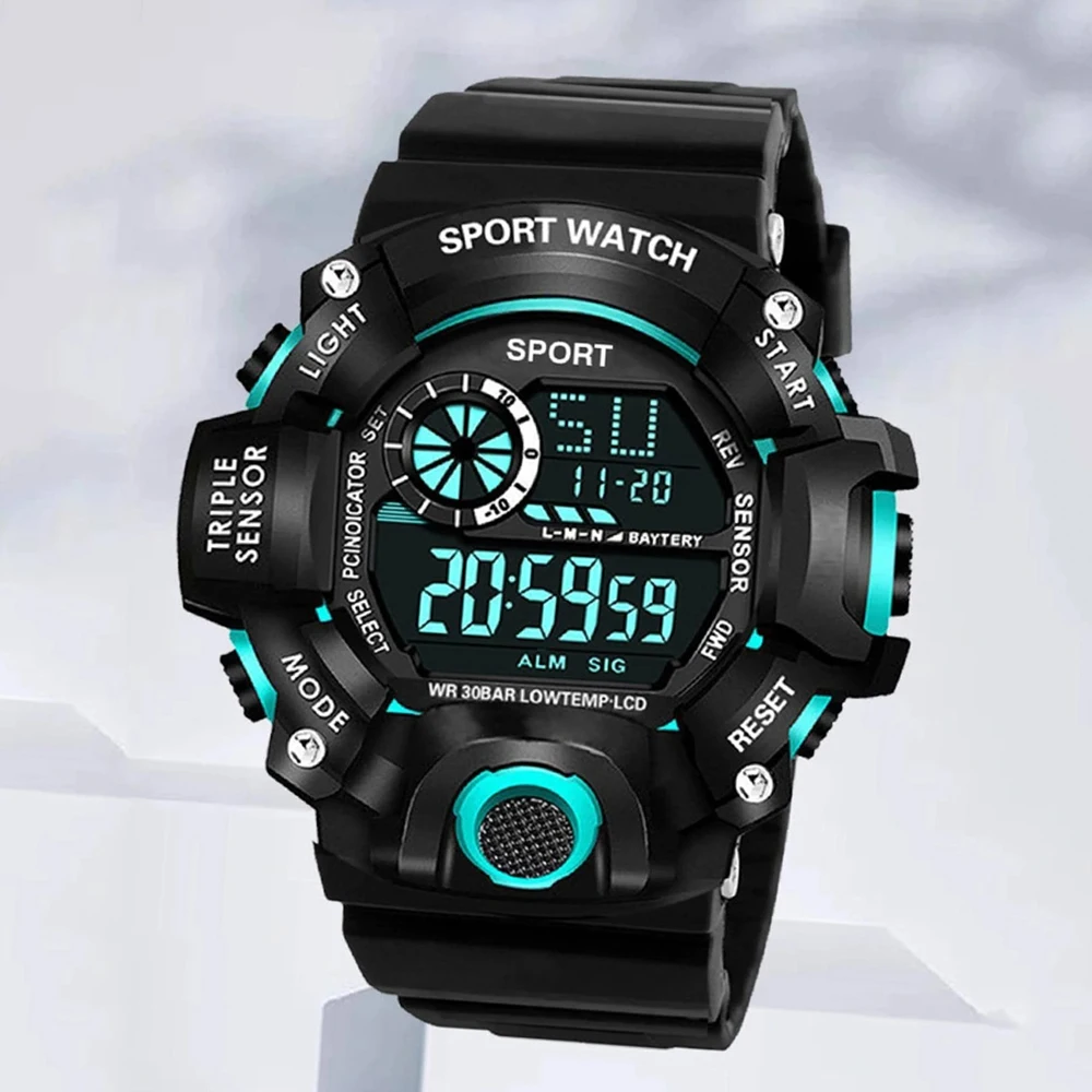 Style Boys Sports Watches Dual Display Digital Led Electronic Quartz Wristwatches For Kids