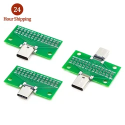 Type-C Male to Female USB 3.1 Test PCB Board Adapter Type C 24P 2.54mm Connector Socket For Data Line Wire Cable Transfer