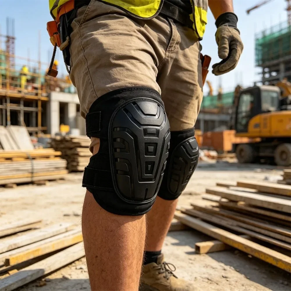 Heavy Duty Construction Knee Pads,Hard Shell Knee Protector with Foam Cushion, Adjustable Straps for Work Gardening Flooring