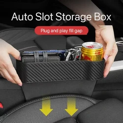 Caja de almacenamiento para huecos de asiento de coche, organizador de asiento, soporte de relleno con hendidura para billetera, teléfono, bolsillo con hendidura para cigarrillos, caja de almacenamiento para coche