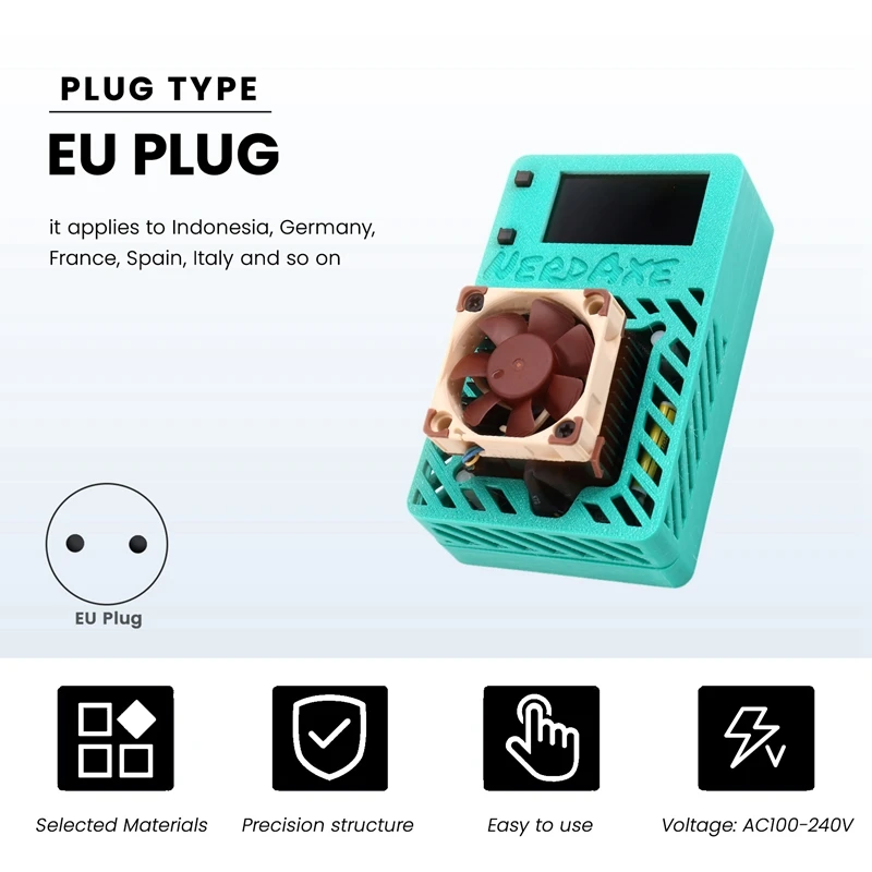 

Miner 500Gh/S BM1366 ASIC Open Source Lottery Miner Nerdminer BTC Miner Super Silent Fan EU PLUG-ABVP