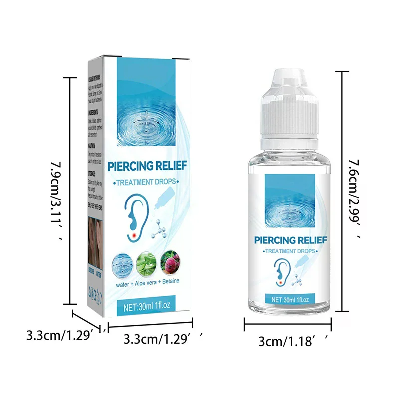 جديد 30 مللي محلول العناية بعد ثقب الأذن تركيبة آمنة منظف تطهير الأنف ثقب الجسم الرعاية اللاحقة تقليل الحساسية المحمولة #6