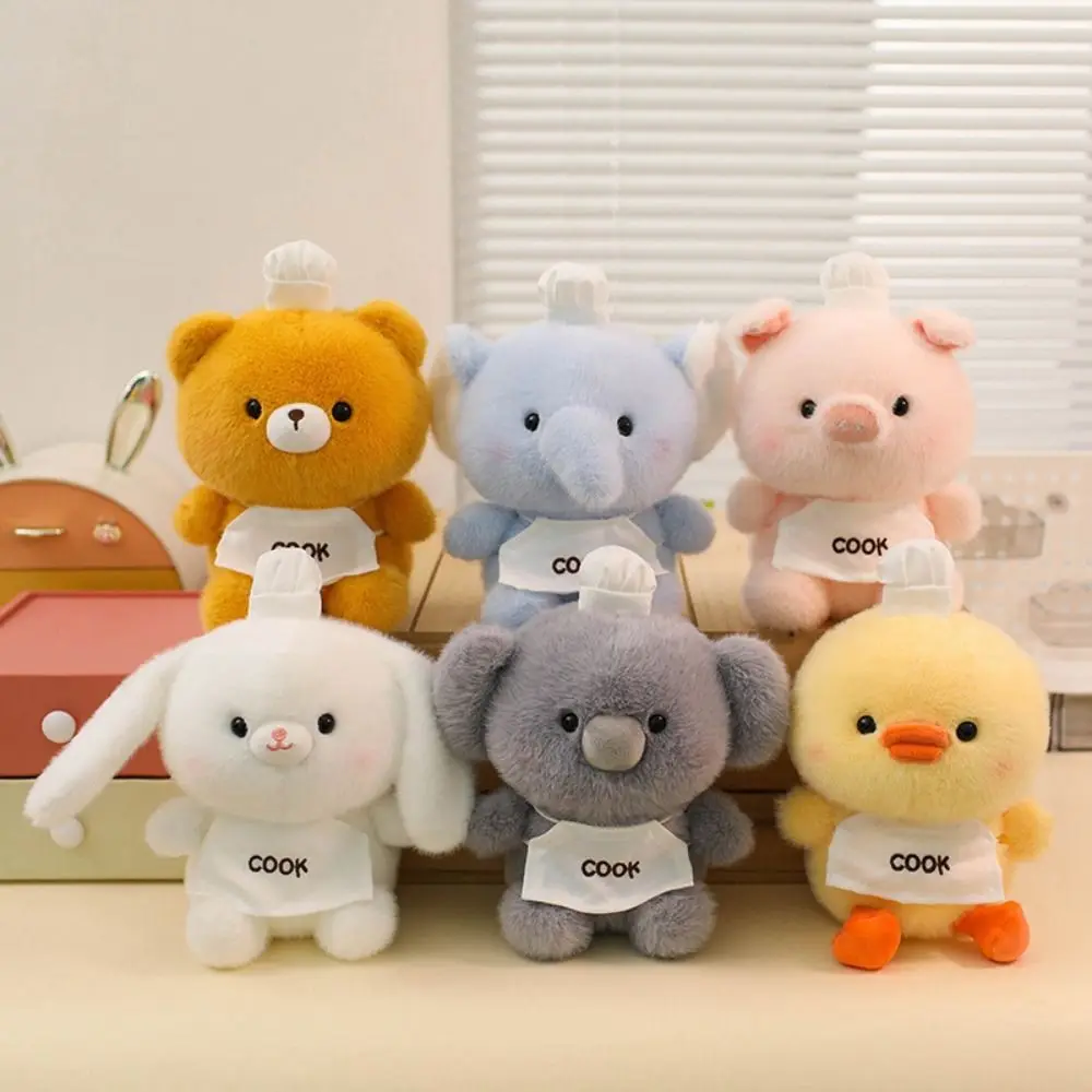 

Cute Chef Series Little Bear Plush Toy Pink Pig Koala Elephant Plush Doll Rabbits Soft Animal Duck Doll Kids Holiday Gifts
