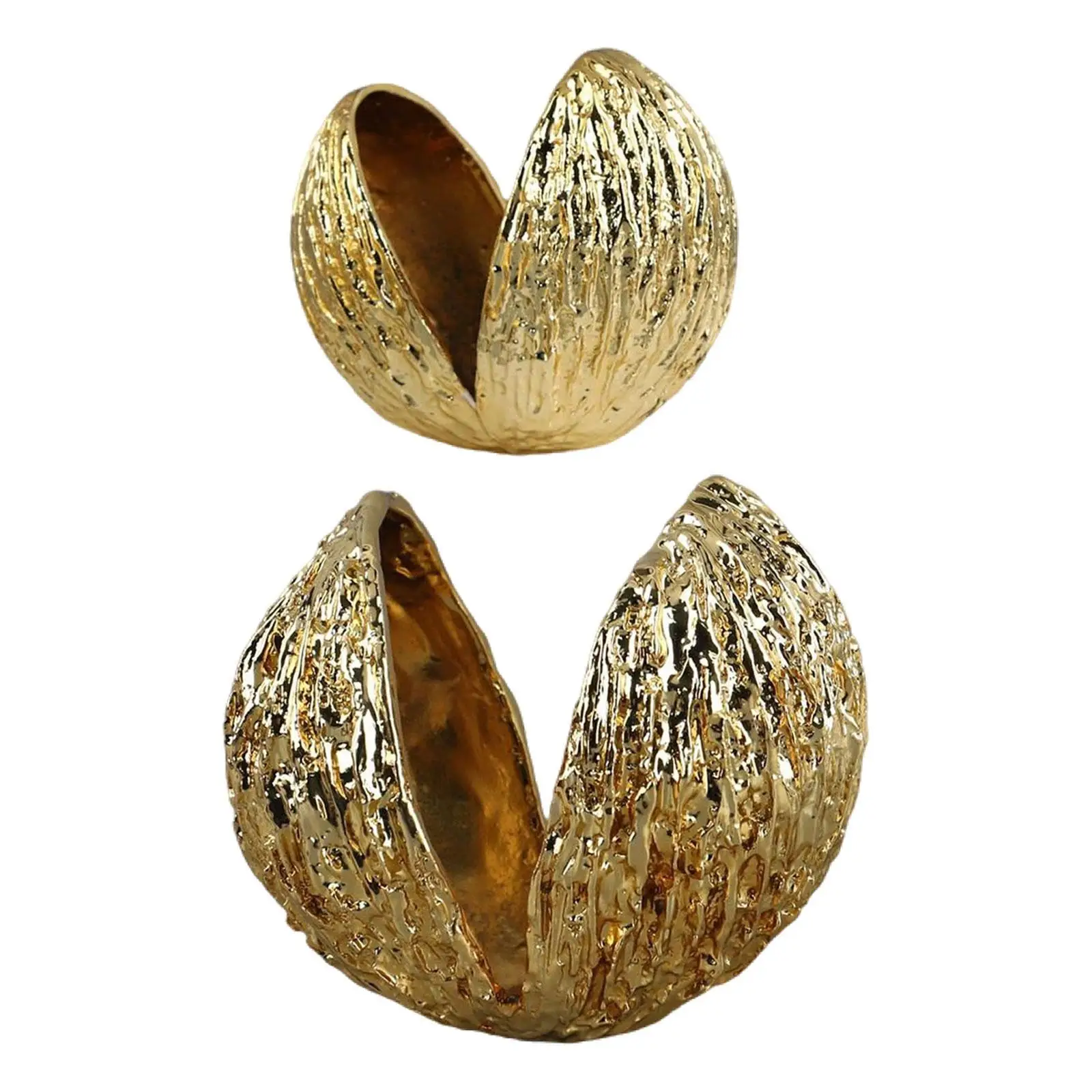 Nut Shell Statue Creative Collectible Art Crafts Alloy Sculpture Tabletop Ornament for Cabinet Desk Fireplace Shelf Dining Table