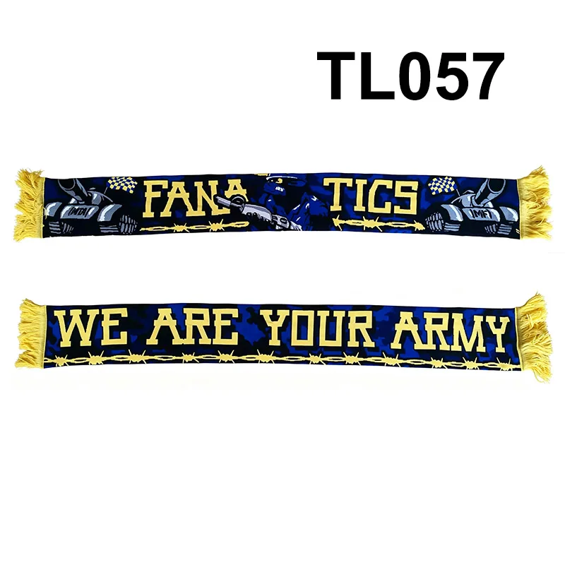 145*18 cm Size Maccabi Fanatics Tel Aviv We Are Your Army Scarf for Fans Double-faced Knitted TL057