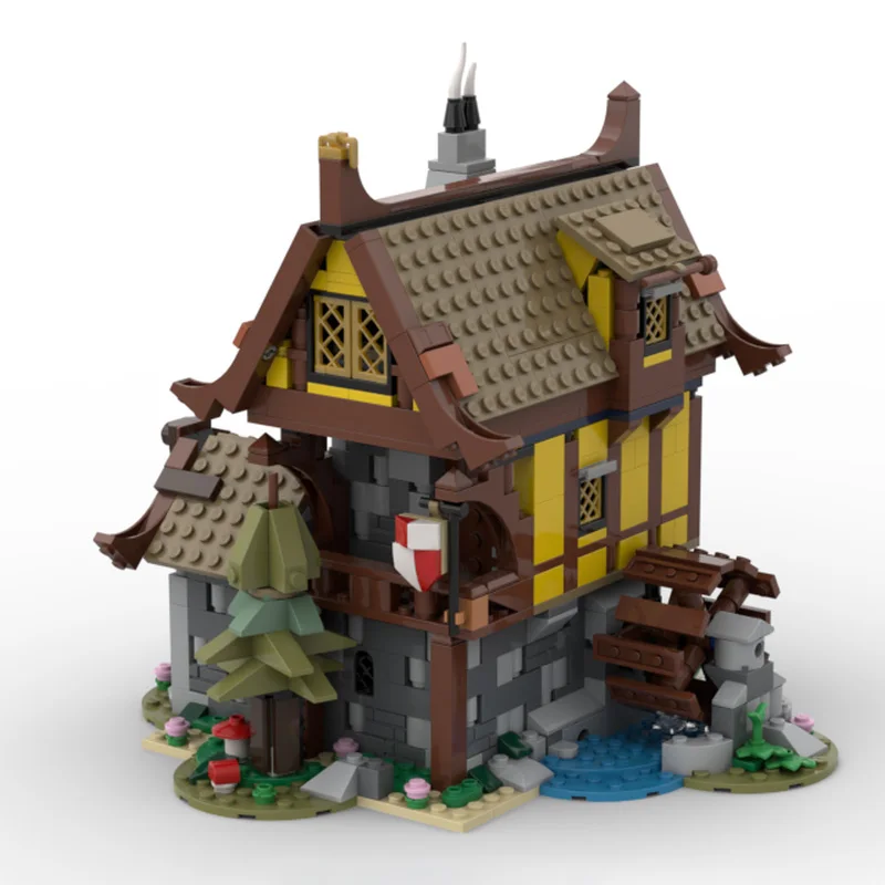Juguete de bloques de construcción MOC, modelo de escena de calle Medieval, conjunto de juguetes de montaje creativo, regalo de vacaciones adecuado para todas las entuasias de arquitectura