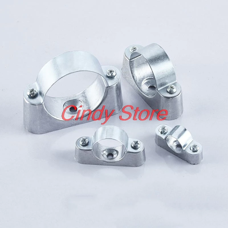 2PCS 16/20/25/32/38/50mm Diameter Single Hole Pipe Clamp Wall Mounted Aluminum Tube Saddle Buckle Fastener Kit With Screws