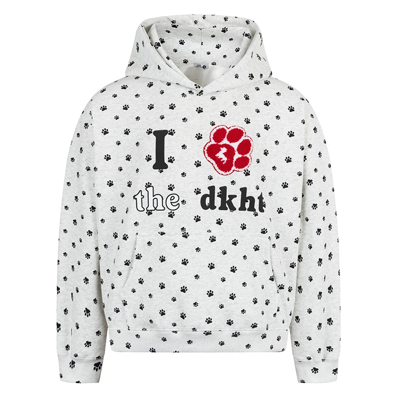 

Autumn Mens Pullover Hoodies Hip Hop Cute Paw Graphic Print Tracksuit 2025 Streetwear Harajuku Casual Fashion Hooded Sweatshirts