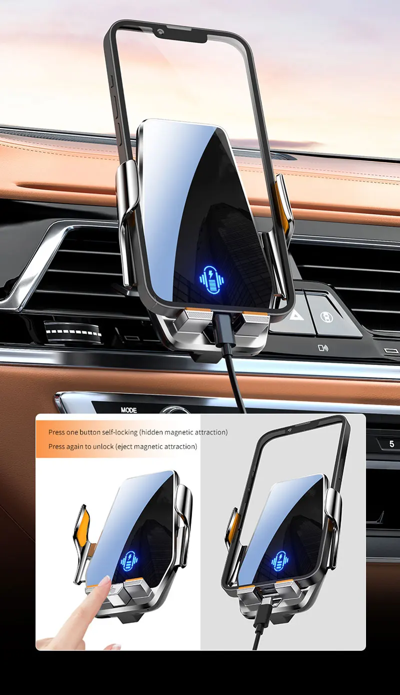 Auto-Handyhalterung für Lüftungsschlitze für Lexus CT ct200h 2011 2012 2013-2023 Magnetisches kabelloses Laden Auto-Handyhalterung für Magsafe-Halterung Zubehör – Detail 19