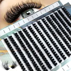 280Pcs 30/40/50/60/80D Fluffy Lash Extension Clusters Individual Lashes Faux Mink False Eyelashes 8D Curly Wispy Eye Eyelashes