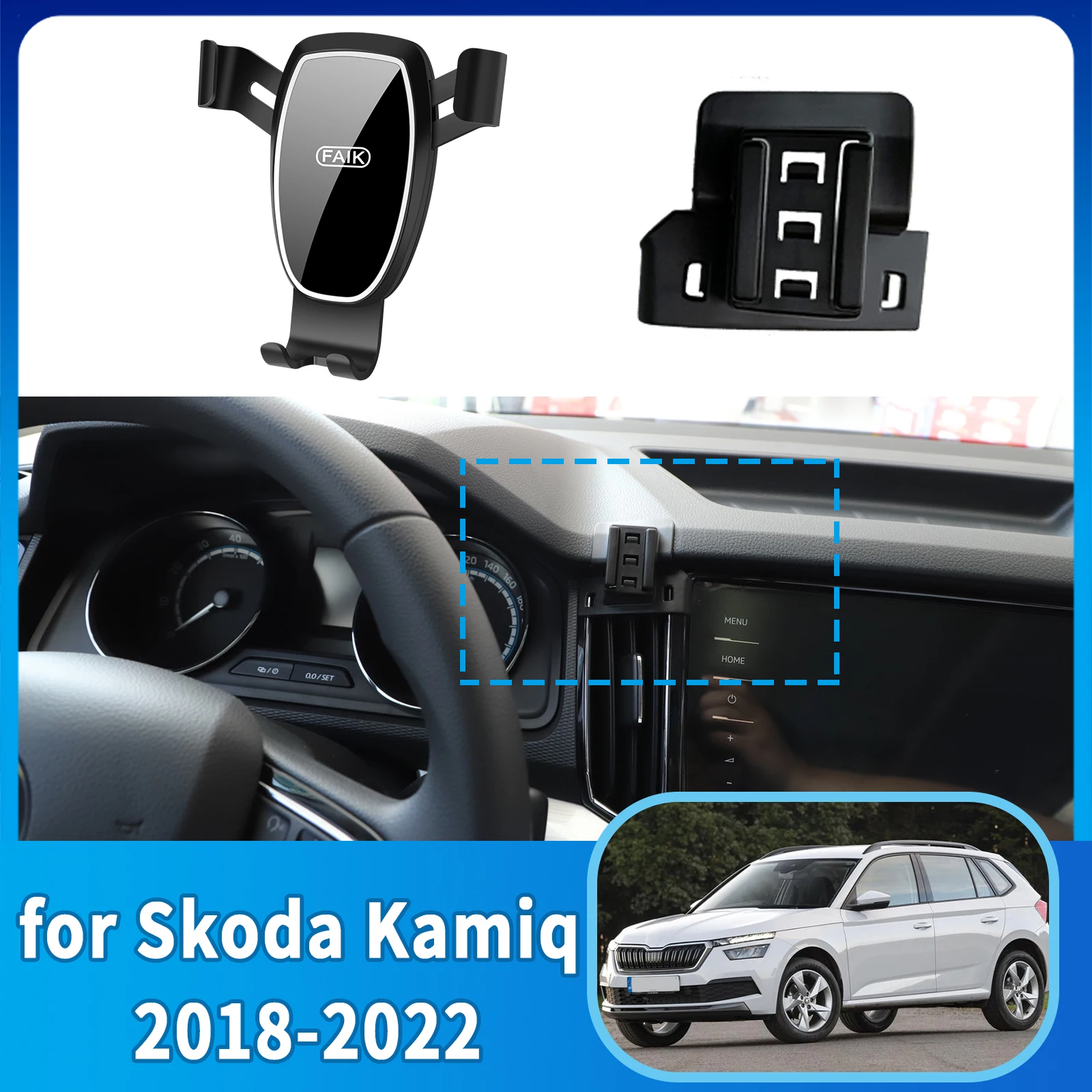 

​​fit for Skoda Kamiq 2018~2022 Anti-Shake Screen Base Phone Holder Mount Stand ​​ Dedicated Car​​ accessoires