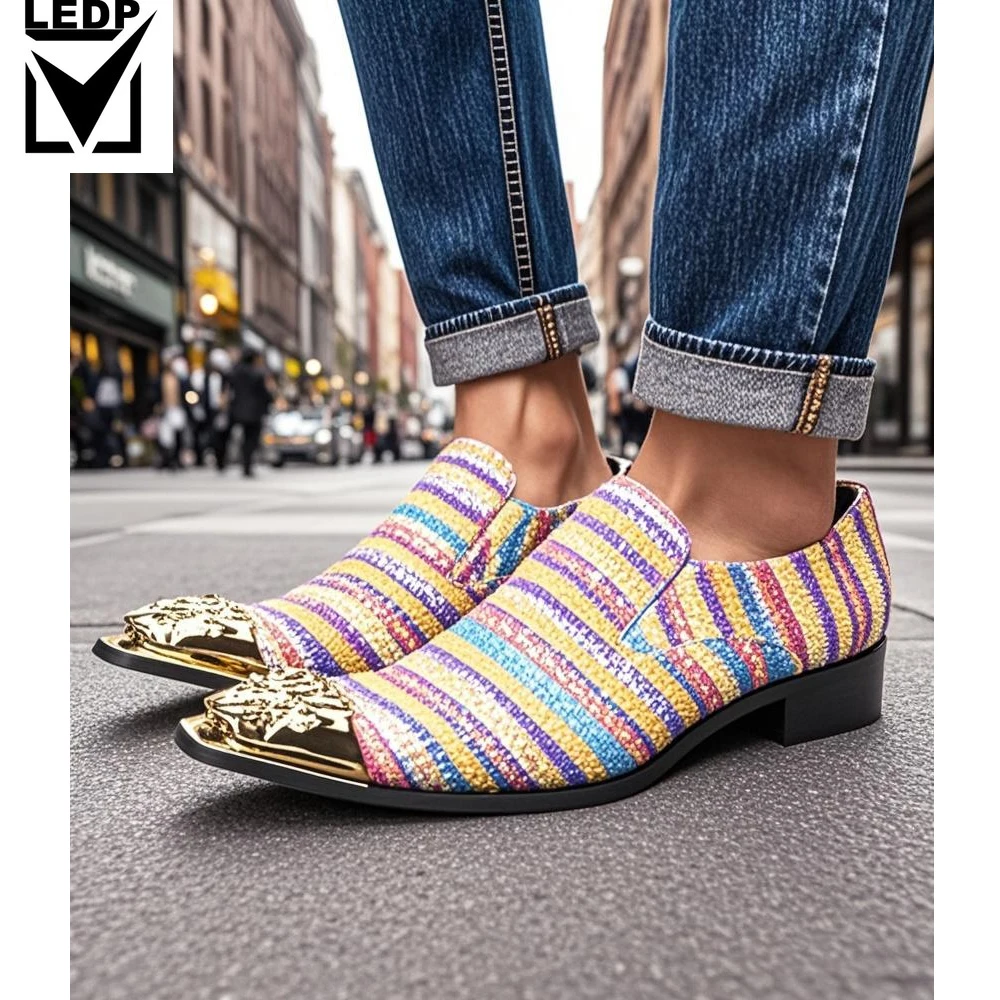 

BOARD Spring Autumn Shoes for Men Metals Hat Spike Pink Business Banquet Party Socialize COW LEATHER Wedding Men's Shoes