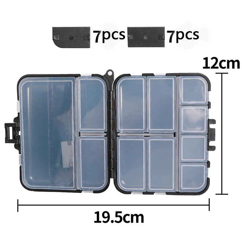 Mini Storage Case Flying Fishing Tackle Box 14 Compartments Fishing Spoon Hook Bait Storage Box Fishing Accessories