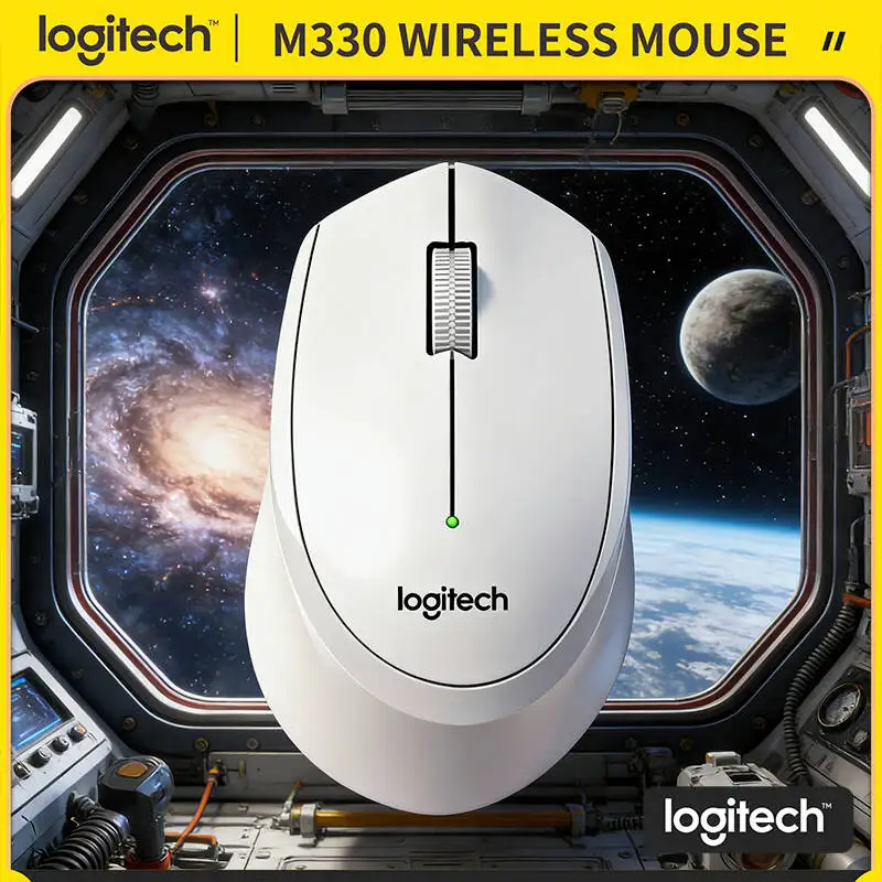 

Беспроводная мышь Logitech M330 2,4 ГГц с бесшумными кликами, эргономичной формой и длительным временем автономной работы для настольных ПК, ноутбуков, офиса, учебы, дома, ПК и Mac