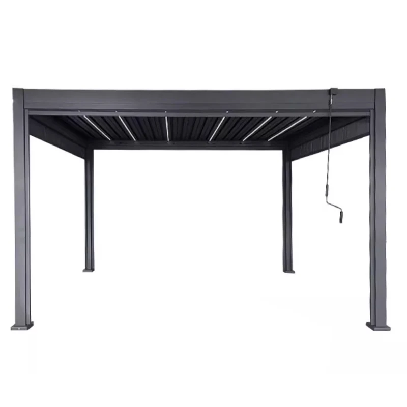 

Aluminum Pergola 10x10ft 1 Square Meter Price Waterproof Louver Roof Can Be Flipped Manually for Outdoor Patio