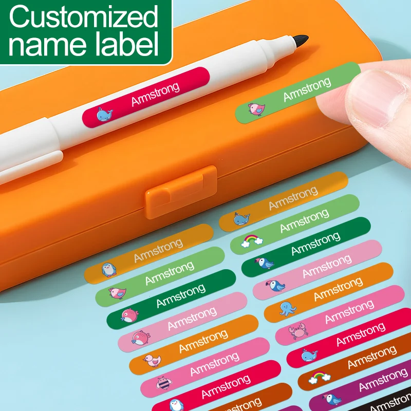 

Creative Custom Name Decals with Animal Patterns for Kids Stationery, Sports Bottles & Journals - Durable Waterproof Stickers
