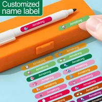 Calcomanías creativas con nombre personalizado con patrones de animales para niños, papelería, botellas deportivas y diarios, pegatinas duraderas e impermeables