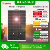 DOKIO 100W 200W 400W flexible solar panel monocrystalline silicon made in China 18V solar panel suitable for RV camping