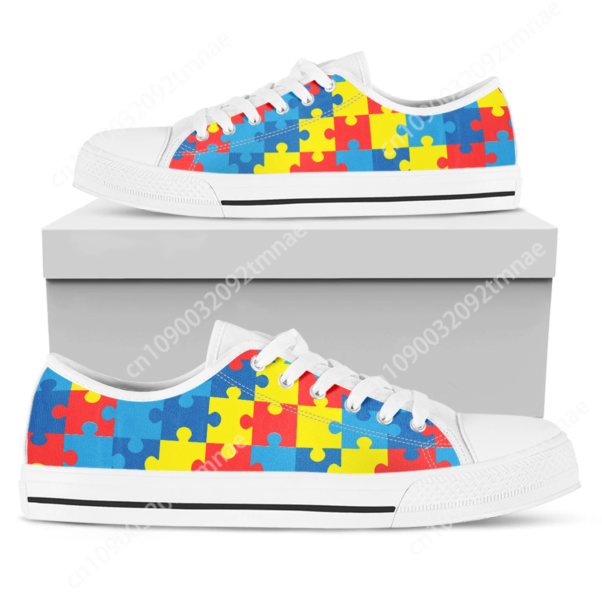 Autism Awareness Design Mens Womens Teenager Vulcanized Shoes Sneakers Youth Girl Comfort Flats Soft Low Top Latest Shoes Custom