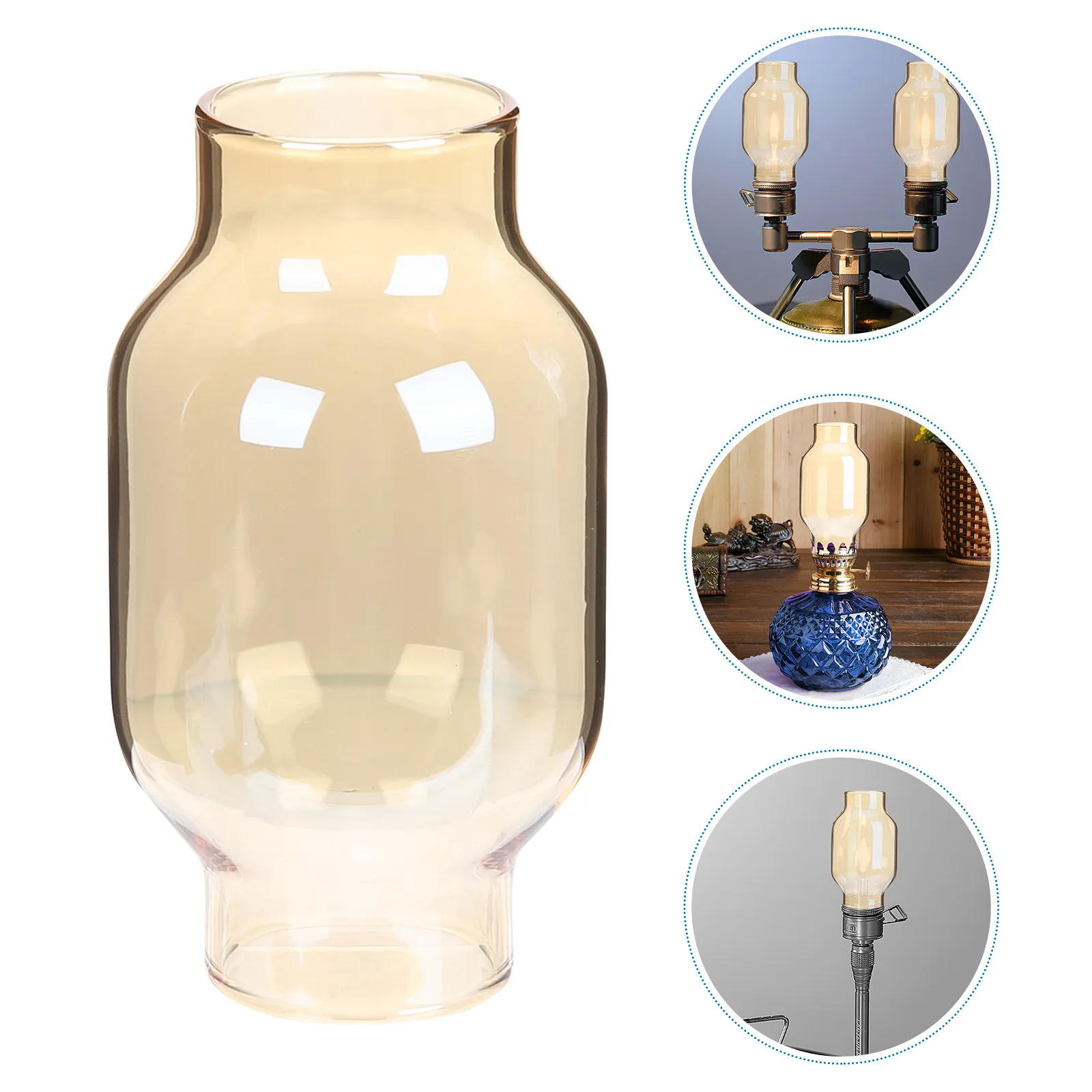 Heat Resistant Glass Lamp Shade Retro Style for Oil Lamps Electrical Converted Lamps Vintage Chimney Globe Replacement Lamp