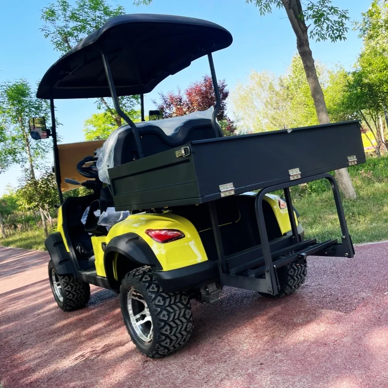Best New Utility 2 Seater Lithium Battery Golf Car Aluminum Pedals Electric Golf Cart 12-Inch Off-Road Tires Rear Cargo Box