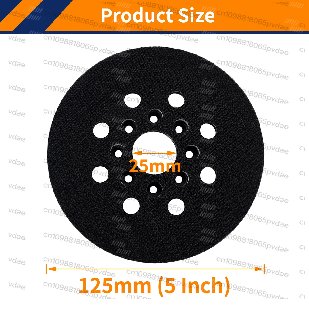 5 Inch 8 Hole Hook&Loop Replacement Orbital Sander Backing Pad  RS034 RS035 125mm Sanding Pad for Random Orbital Sander