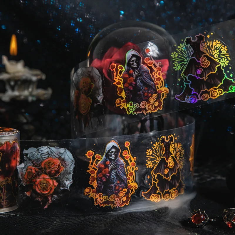 Mr.paper-ホットスタンピングテープ、ゴシックスタイル、風景、装飾コラージュ、フォトフレーム、電話ケース、ノートブック、ロールあたり200cm