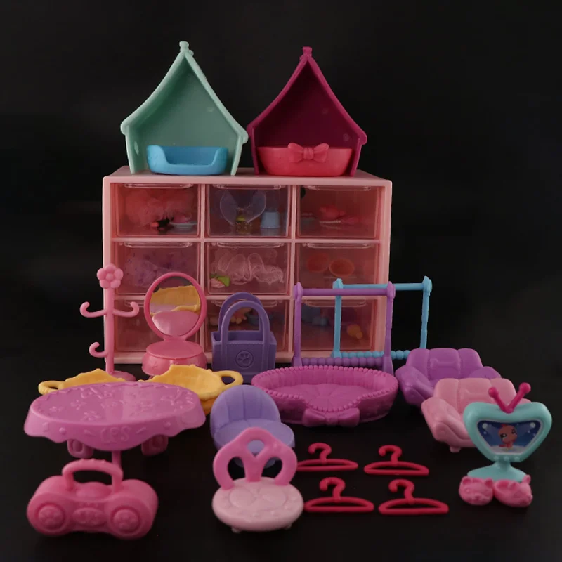 LPS Minilpsshop حزمة عشوائية ملحقات عشوائية كرسي نادر كرسي منزل البراز كرسي بيت الكلب حقيبة يد مجموعة منضدة الزينة (بدون ألعاب) #4