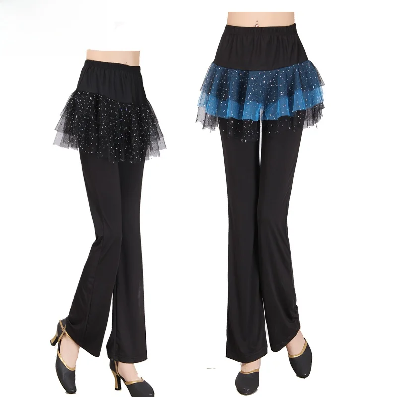

Women's Dance Pants Skirt Square Dancing Long Trousers Summer Adult Middle-Aged And ly Me Sequin Pants Skirts