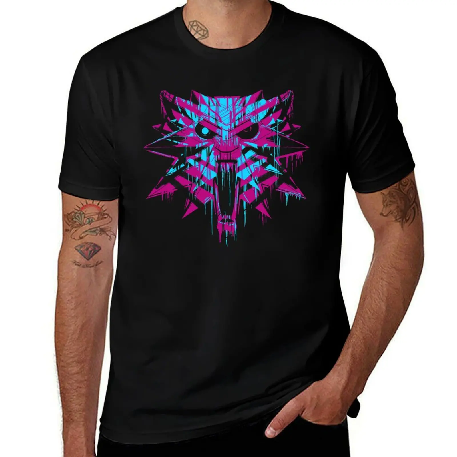

cyberpunk wolf T-Shirt t shirt for man funny t shirts man