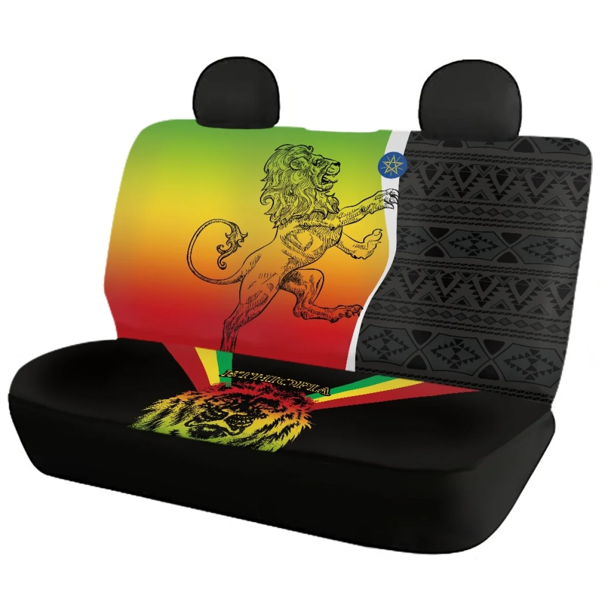 New Ethiopia Flag Design Front and Back for Vehicle Seat Covers Pack of 4 Universal Front and Back Seat Protective Cover Gifts