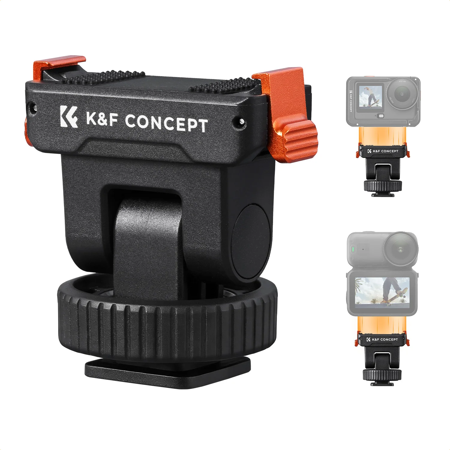 K&F CONCEPT Kunststof koud schoenmontage voor DJI Osmo Action 6 / Osmo Nano – Magnetische snelkoppelingshouder met statiefadapter