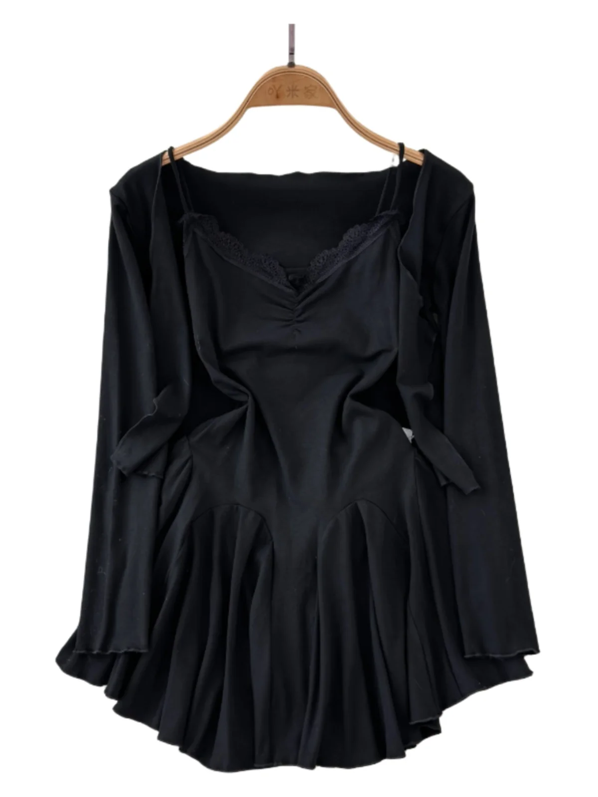 

Pure Desire, сексуальная кружевная юбка с ремешком, солнцезащитный кардиган, повседневный утягивающий комплект из двух предметов, женский длинный све Faion Ens...