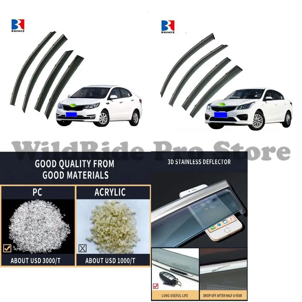

1 set For KIA K2 SEDAN 2011 2017 High End Injection Deflector PC Deflector Window Visor