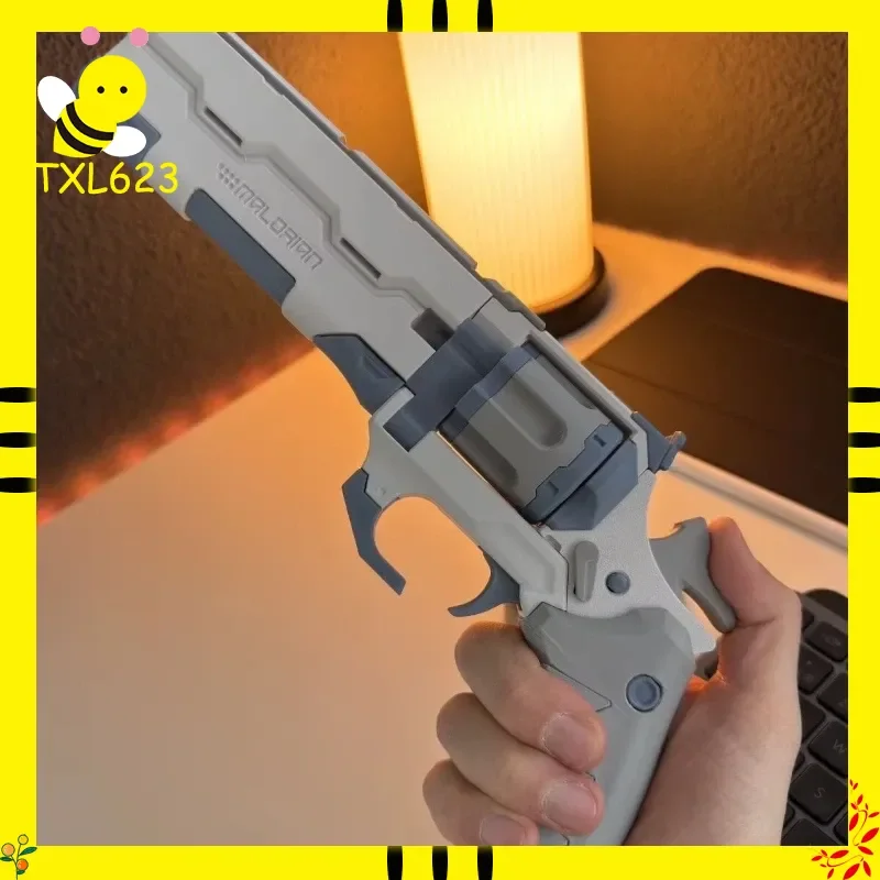 

3D Printed Sci-Fi Cyber Style Revolver Model, Futuristic Pistol Cosplay Prop Ornament, Collectible Desk Decoration Toy Gift