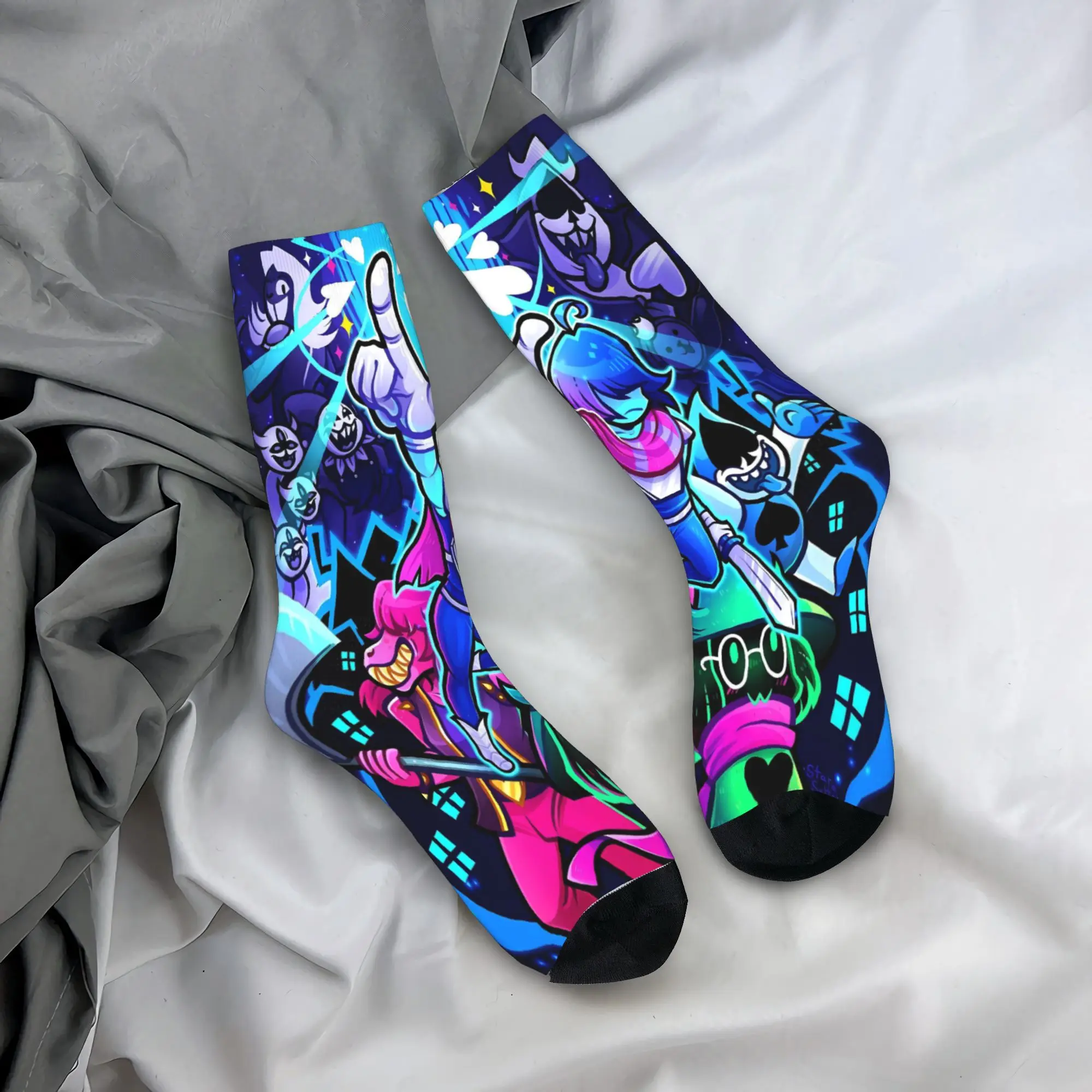 Deltarune Game Socks Spring  Stockings Gothic Men Quality Socks Printed Skateboard Anti Slip Socks