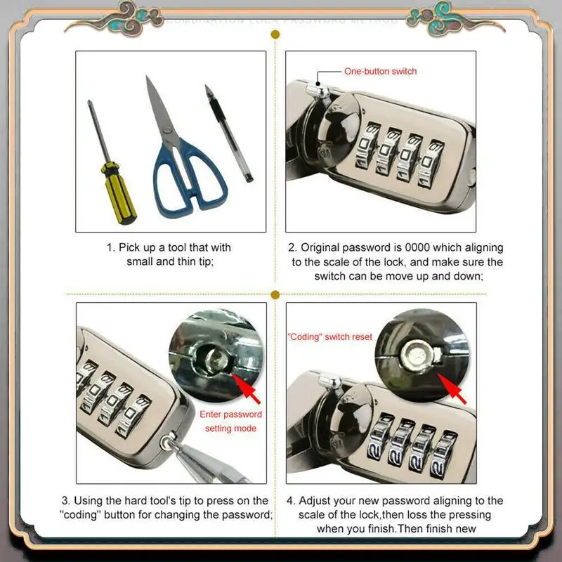 Durable 5X Security Anti-Theft Combination Laptop Notebook Cable Lock 4 Digit Password Lock
